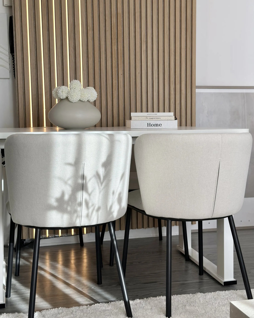 Set of 2 Dining Chairs MINA Fabric Off-White