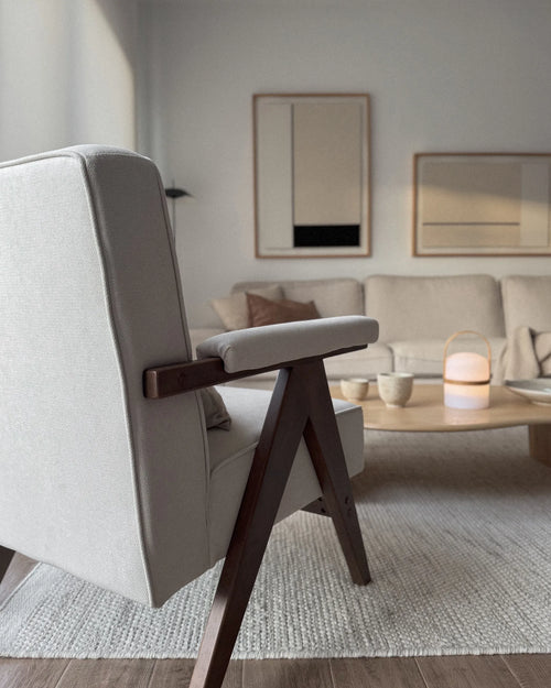 Armchair EVJE Fabric Light Beige