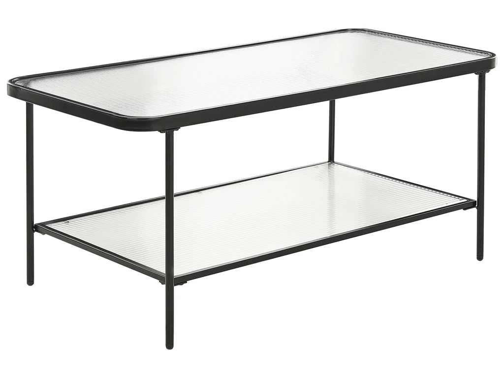 Coffee Table BLAIR Tempered Glass Black