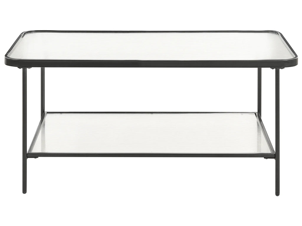 Coffee Table BLAIR Tempered Glass Black