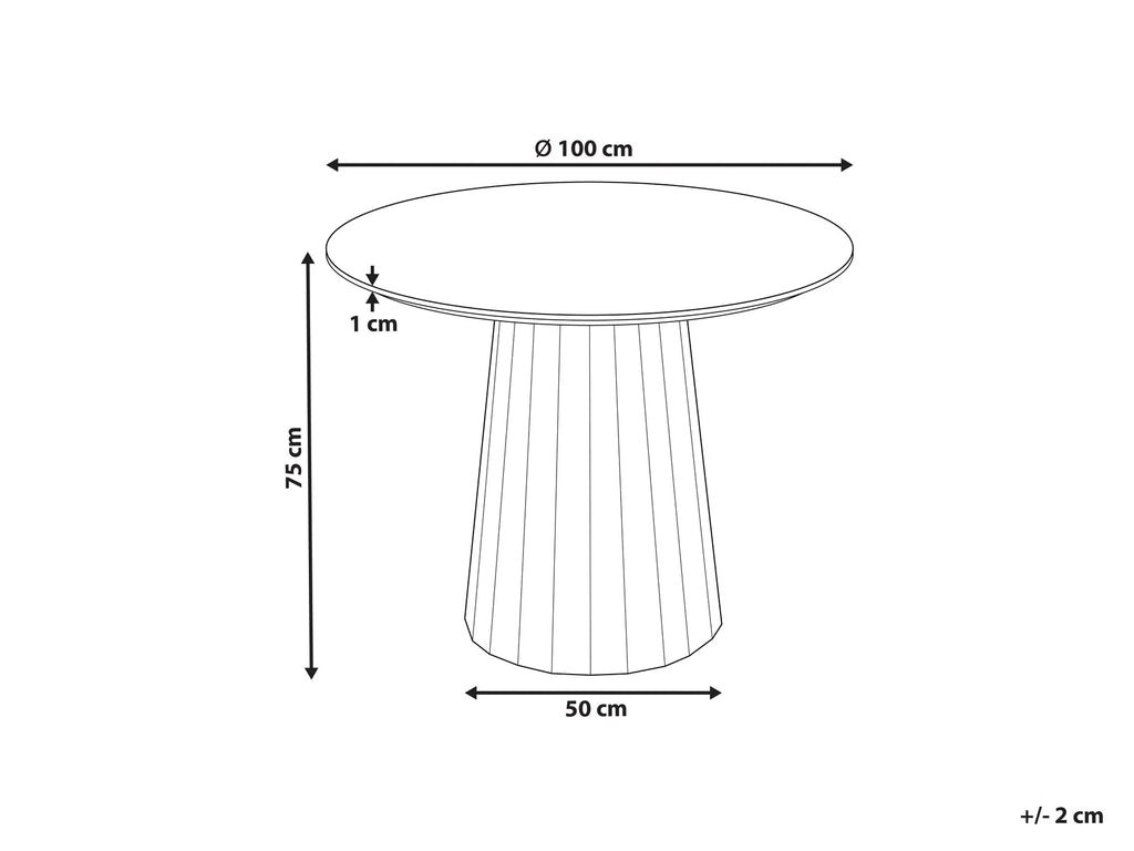 Dining Table PLATO White 100 cm 100 cm Metal