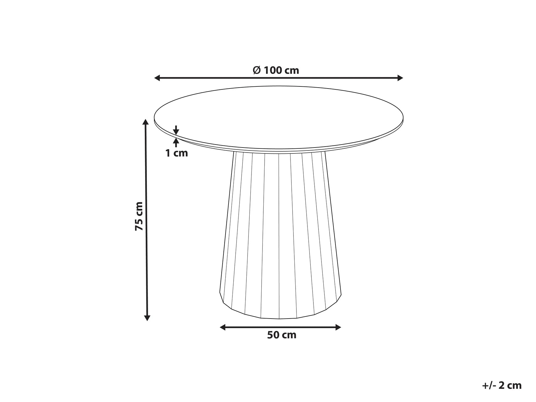 Dining Table PLATO White 100 cm 100 cm Metal