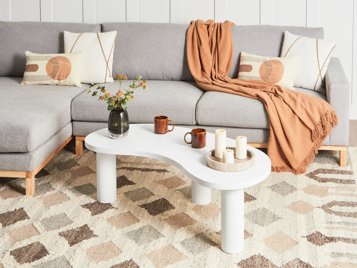 Coffee Table PAVA White — angled product view