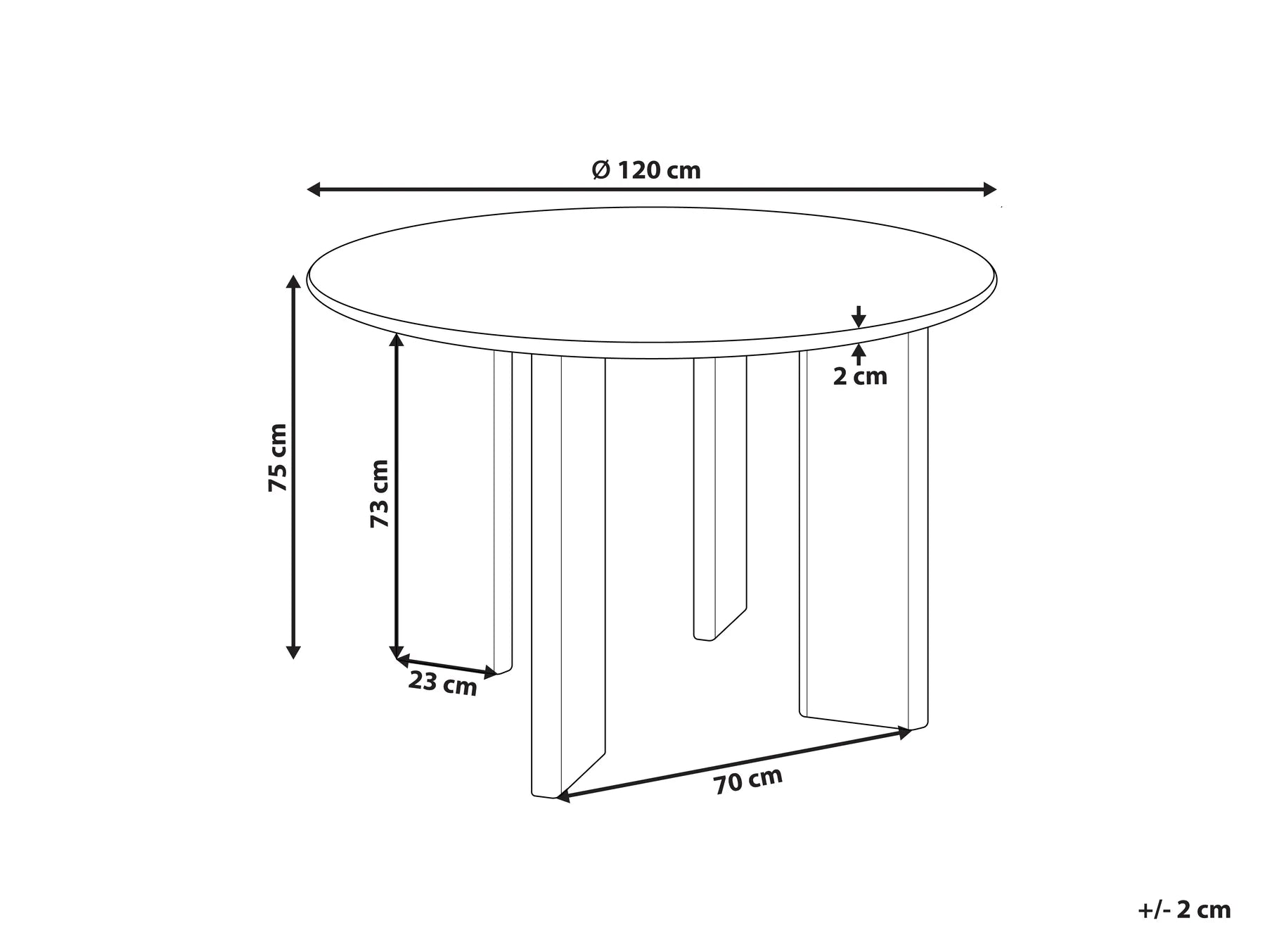 Dining Table COSMO Black 120 cm 120 cm