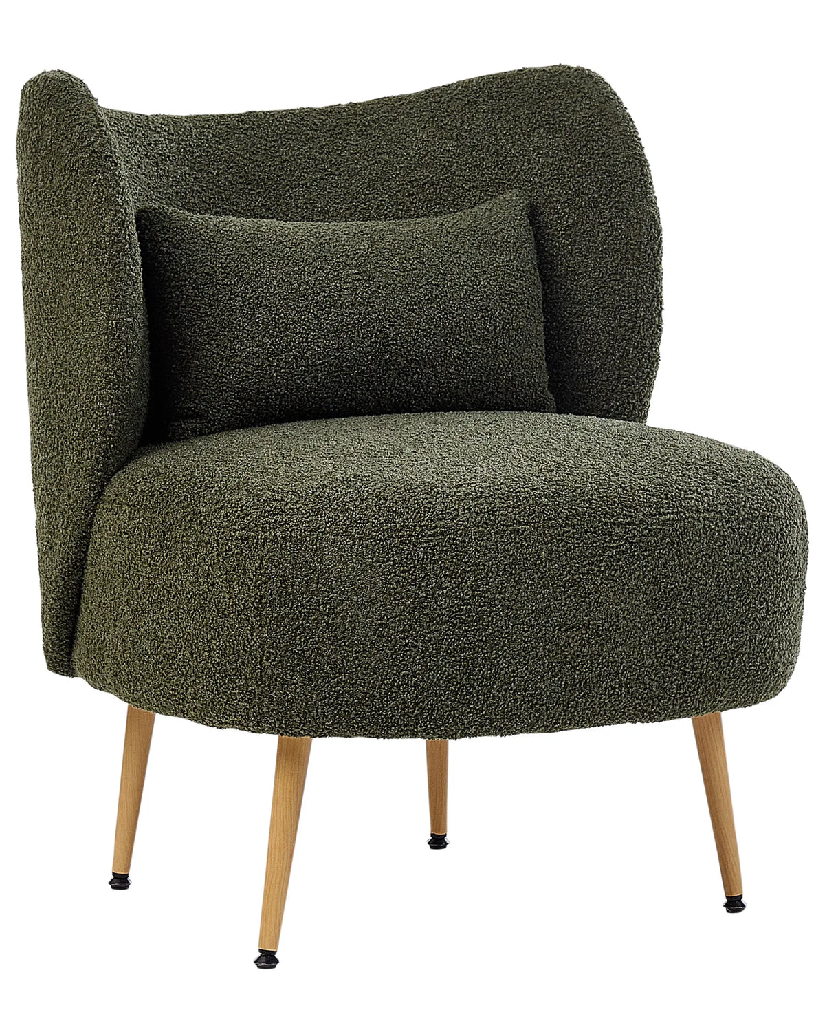 Armchair VARENA with Cushion Boucle Dark Green — side product view