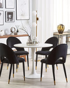 Set of 2 Dining Chairs MAGALIA Velvet Black