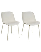 Set of 2 Dining Chairs BELOIT Light Beige