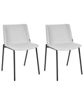 Set of 2 Dining Chairs ESBON Fabric Light Grey