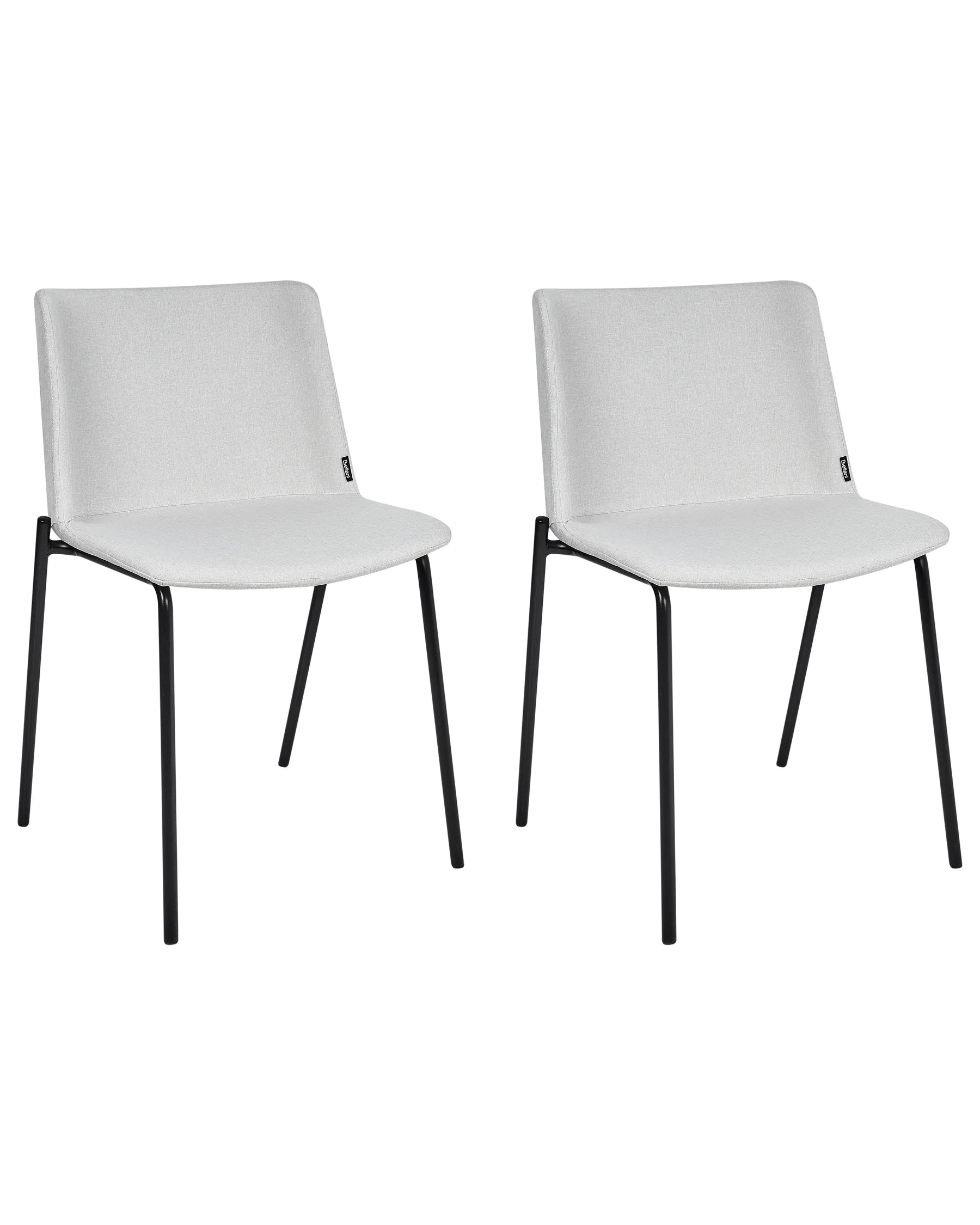 Set of 2 Dining Chairs ESBON Fabric Light Grey