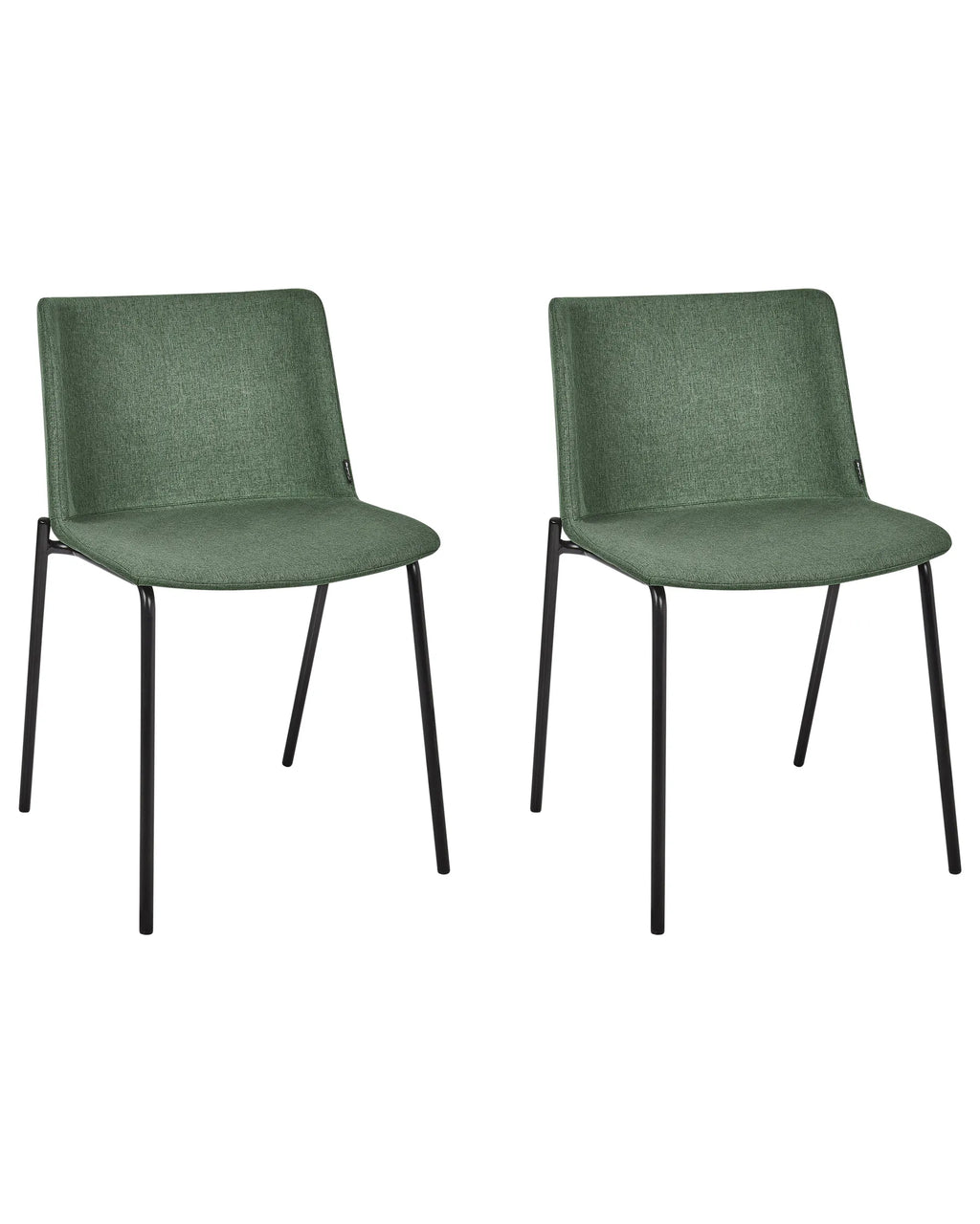Set of 2 Dining Chairs ESBON Fabric Dark Green