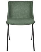 Set of 2 Dining Chairs ESBON Fabric Dark Green