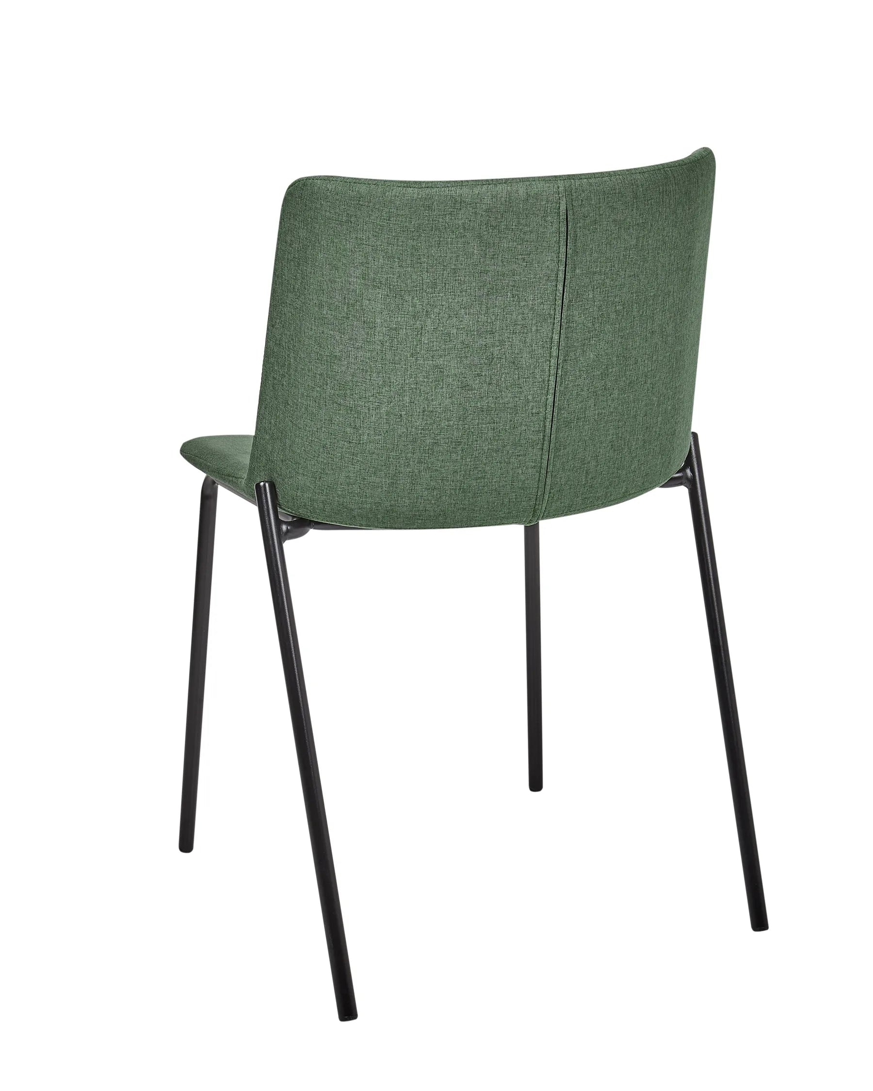 Set of 2 Dining Chairs ESBON Fabric Dark Green