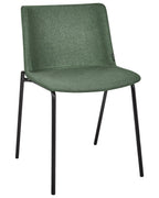 Set of 2 Dining Chairs ESBON Fabric Dark Green