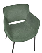 Set of 2 Dining Chairs AXTEL Fabric Green
