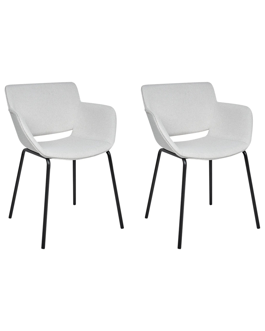 Set of 2 Dining Chairs AXTEL Fabric Light Grey