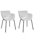 Set of 2 Dining Chairs AXTEL Fabric Light Grey
