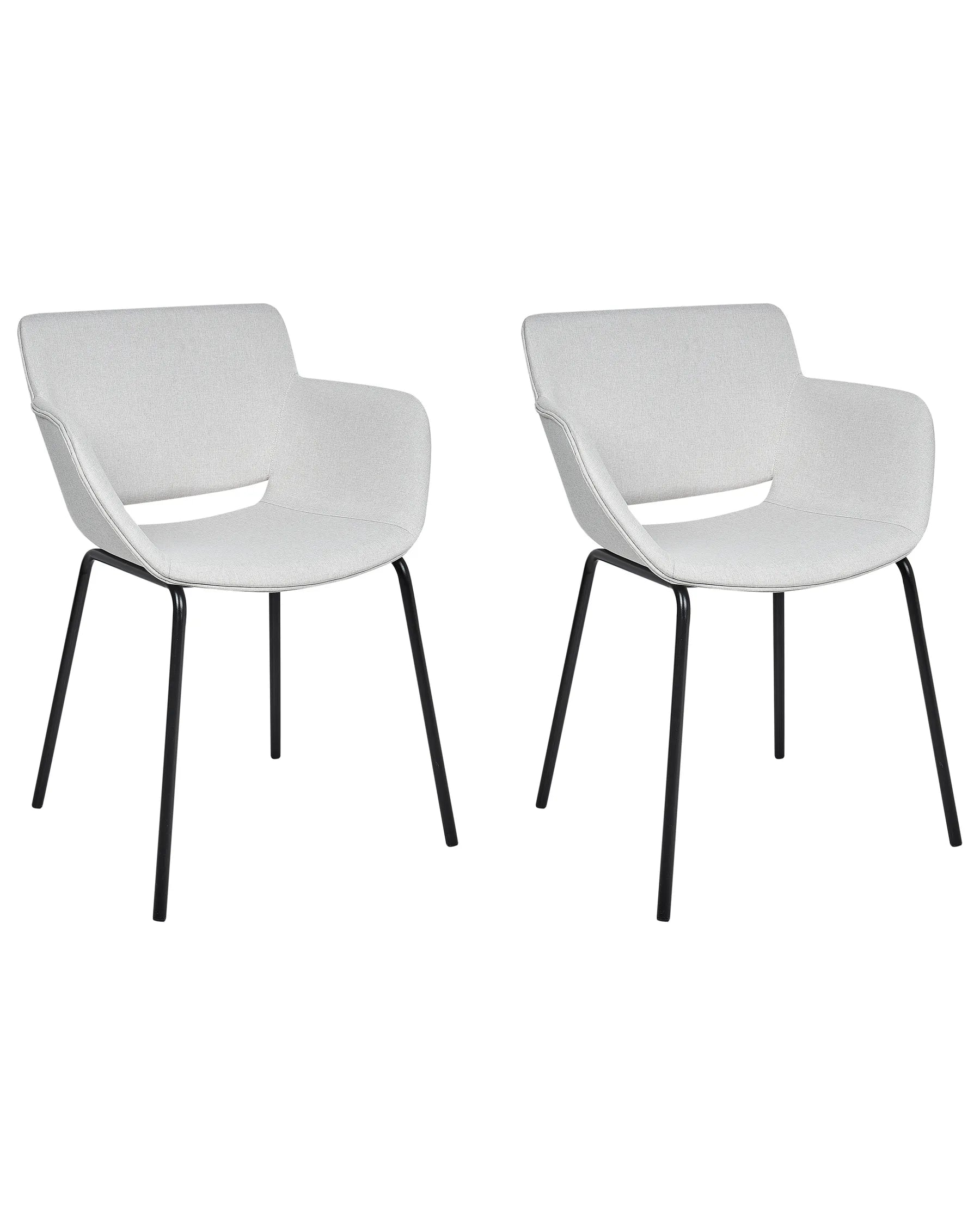 Set of 2 Dining Chairs AXTEL Fabric Light Grey