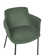 Set of 2 Dining Chairs BELFIELD Fabric Green