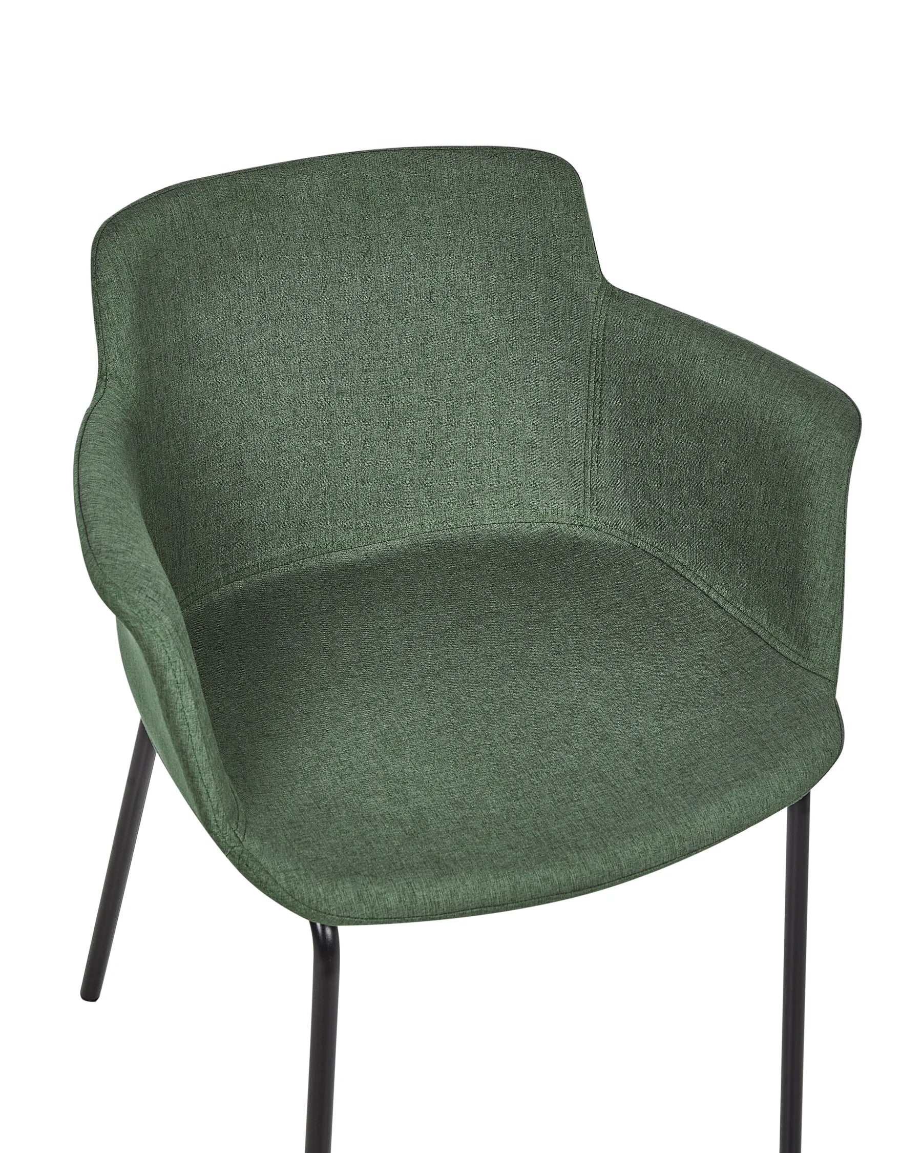 Set of 2 Dining Chairs BELFIELD Fabric Green