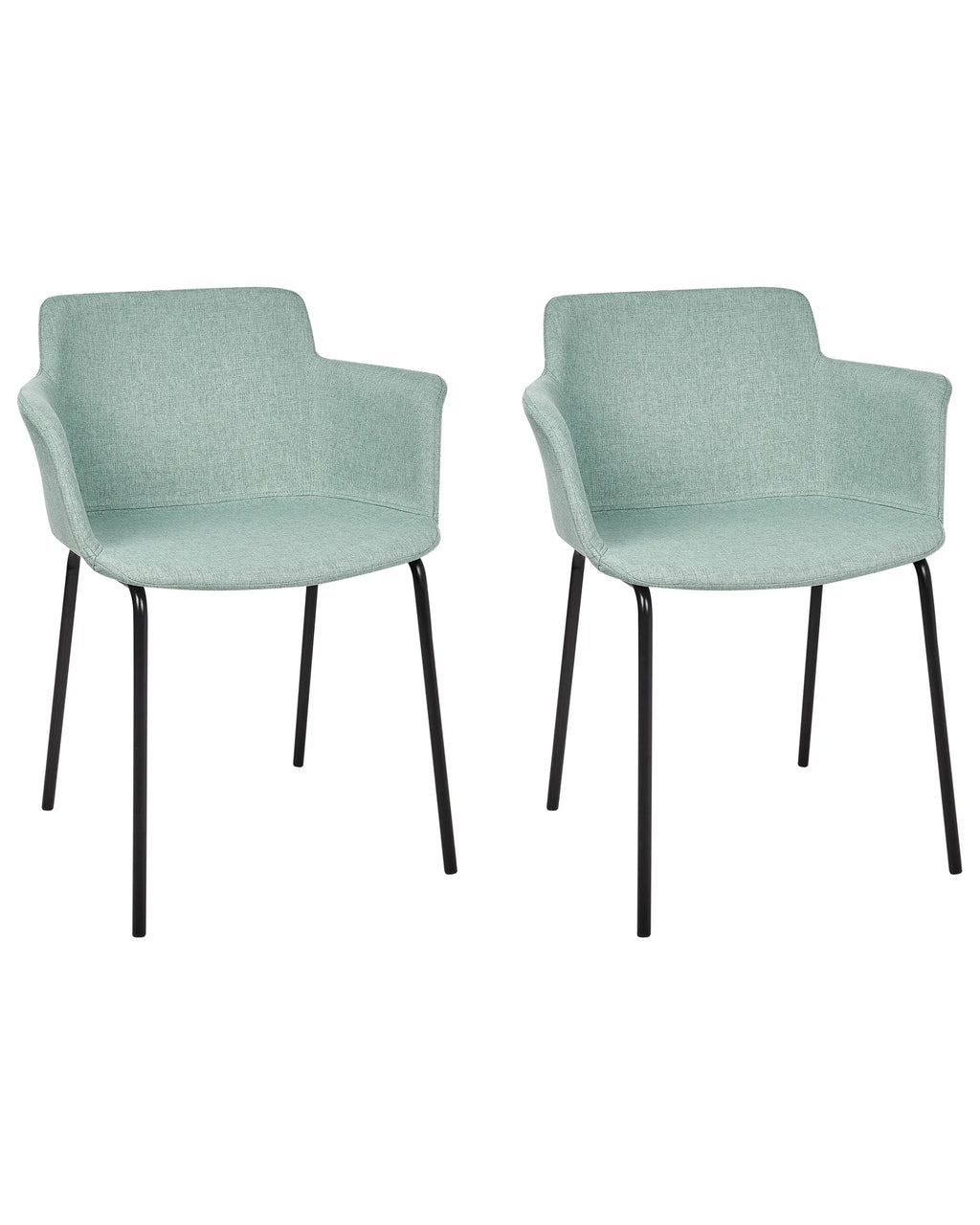 Set of 2 Dining Chairs BELFIELD Fabric Mint Green