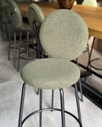Set of 2 Bar Chairs EMERY Boucle Light Green