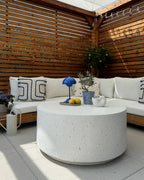 Coffee Table TREZZO 90 cm 90 cm Terrazzo Effect White Terrazzo