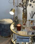 Coffee Table BIRNEY Tempered Glass Gold