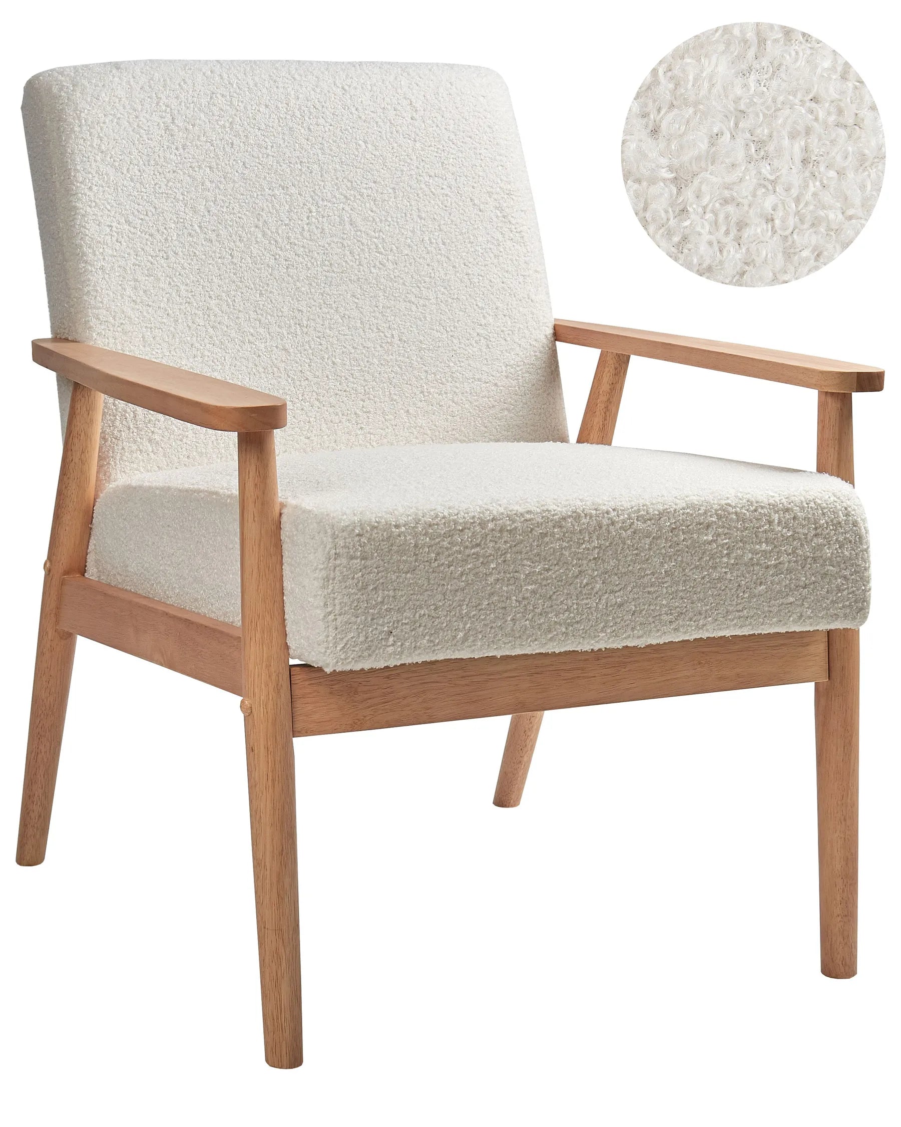 Armchair ESRUM Boucle Light Brown/ White
