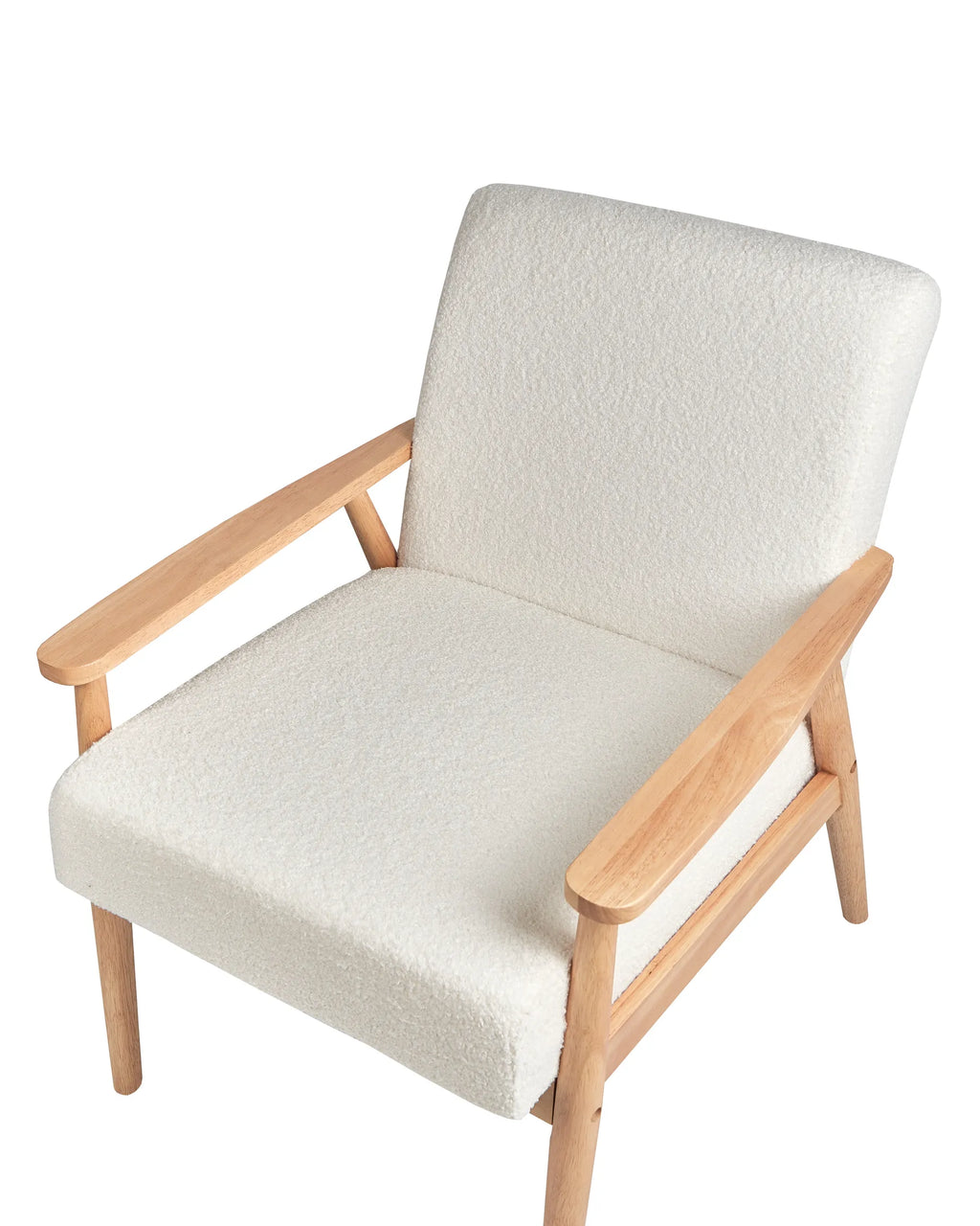 Armchair ESRUM Boucle Light Brown/ White