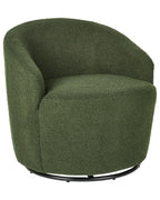 Swivel Armchair DAVIK Boucle Dark Green