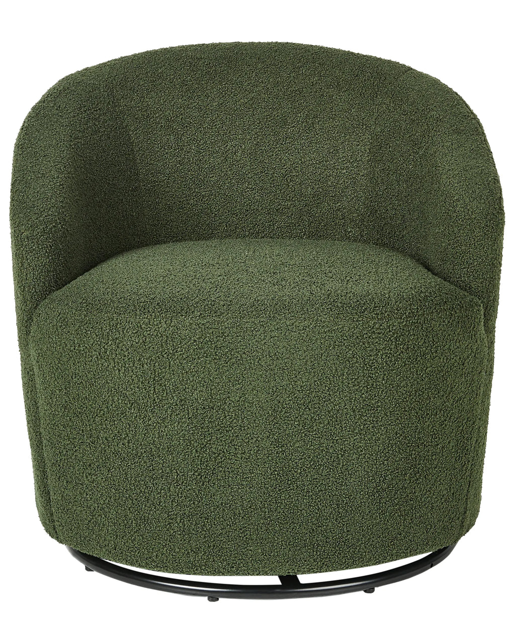 Swivel Armchair DAVIK Boucle Dark Green