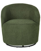 Swivel Armchair DAVIK Boucle Dark Green