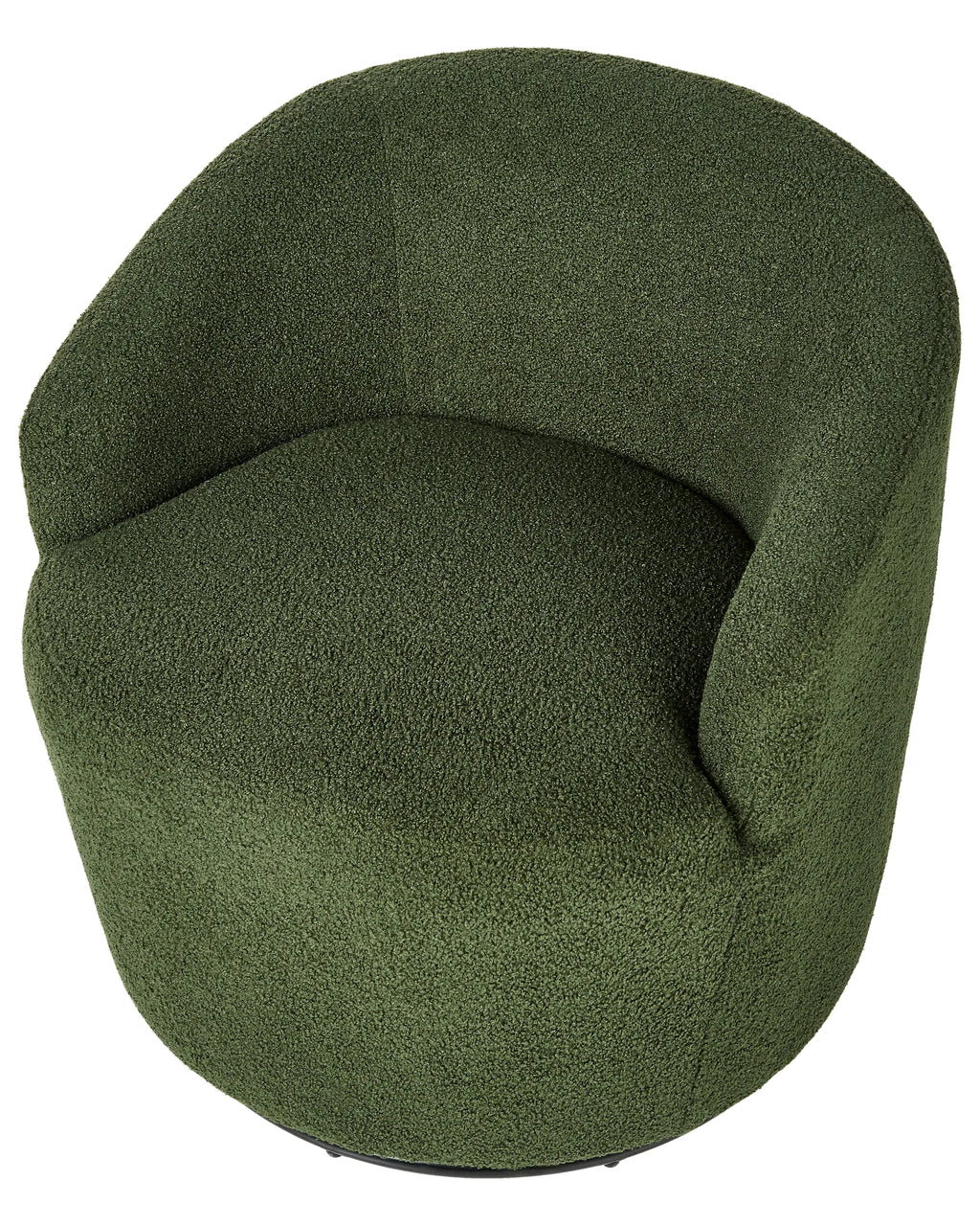 Swivel Armchair DAVIK Boucle Dark Green