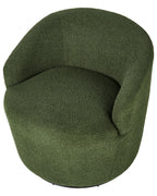 Swivel Armchair DAVIK Boucle Dark Green