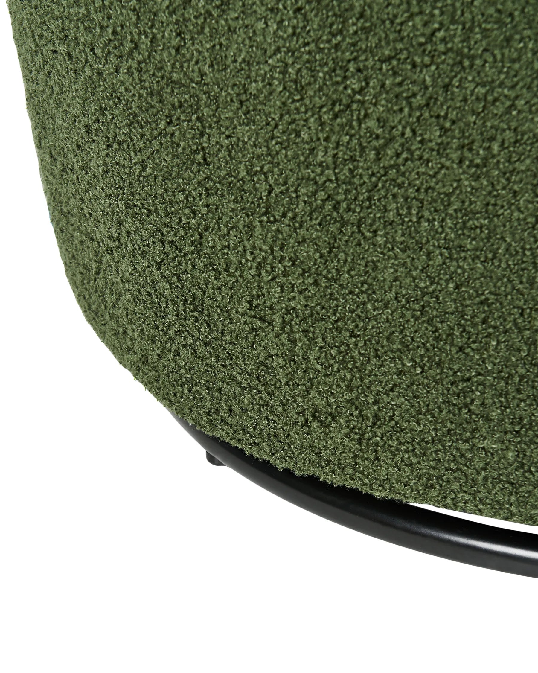 Swivel Armchair DAVIK Boucle Dark Green