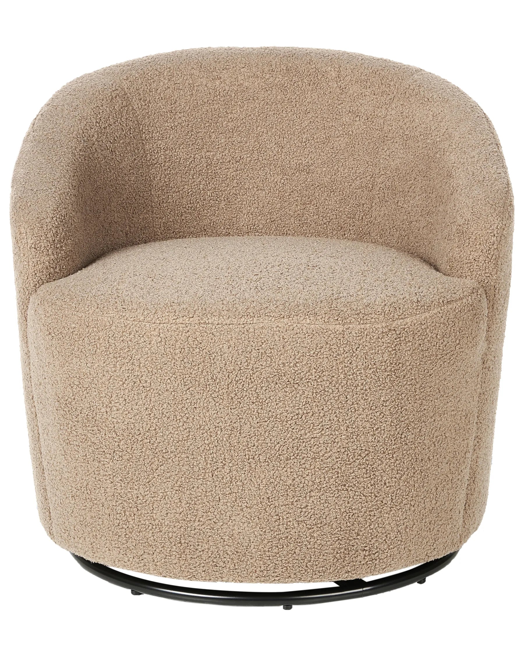 Swivel Armchair DAVIK Boucle Taupe