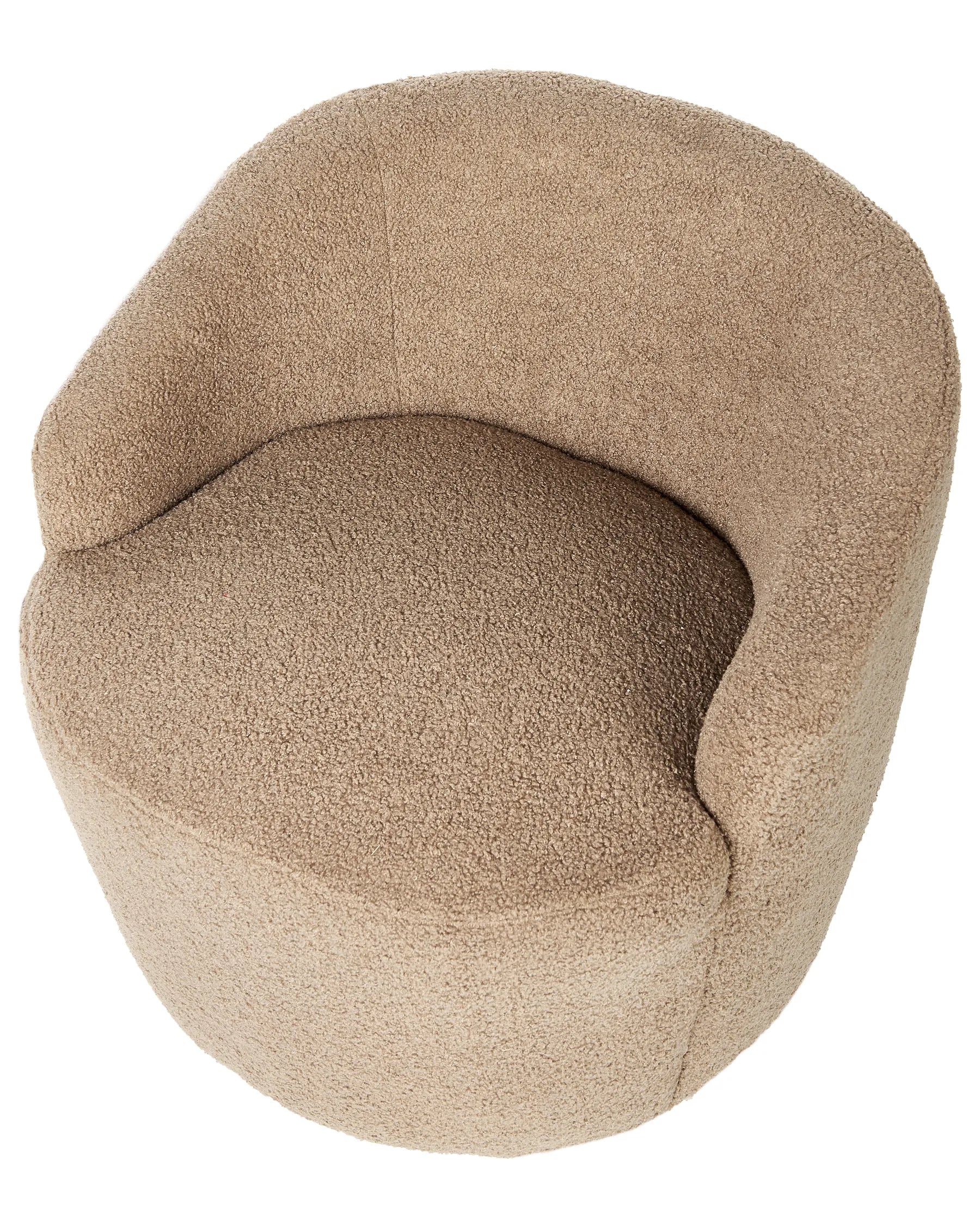 Swivel Armchair DAVIK Boucle Taupe