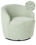 Swivel Armchair DAVIK Boucle Light Green