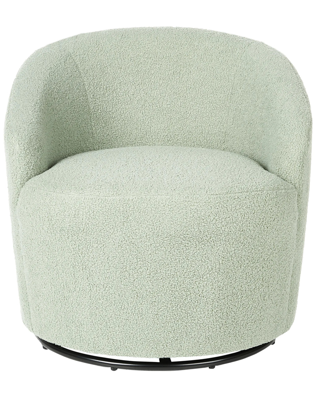 Swivel Armchair DAVIK Boucle Light Green