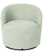 Swivel Armchair DAVIK Boucle Light Green