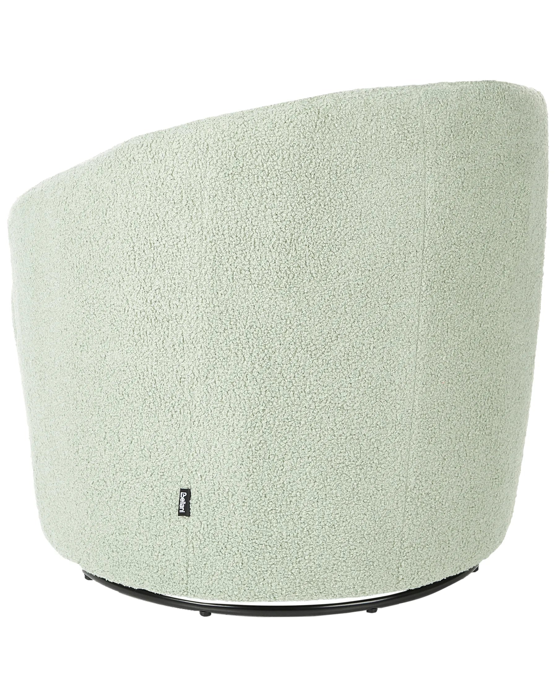 Swivel Armchair DAVIK Boucle Light Green