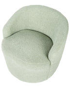 Swivel Armchair DAVIK Boucle Light Green
