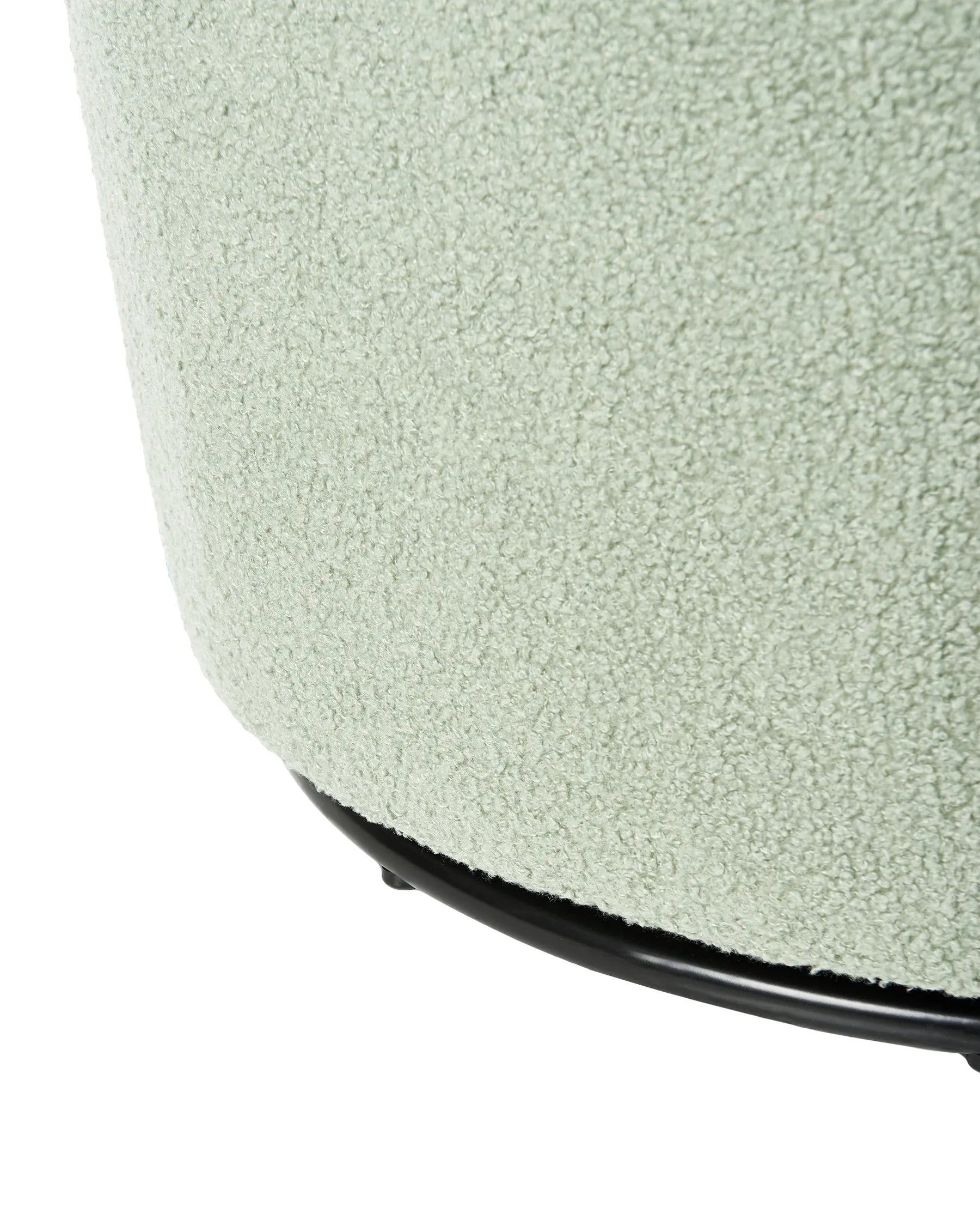 Swivel Armchair DAVIK Boucle Light Green