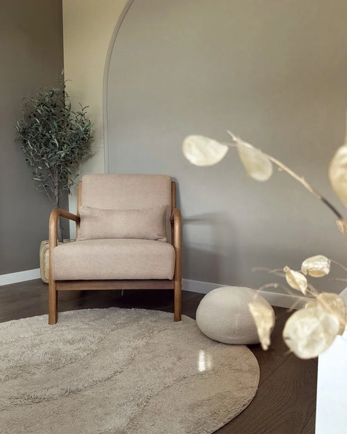 Armchair SKOVDE Fabric Beige