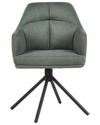 Set of 2 Dining Chairs Swivel MIRA Fabric Green