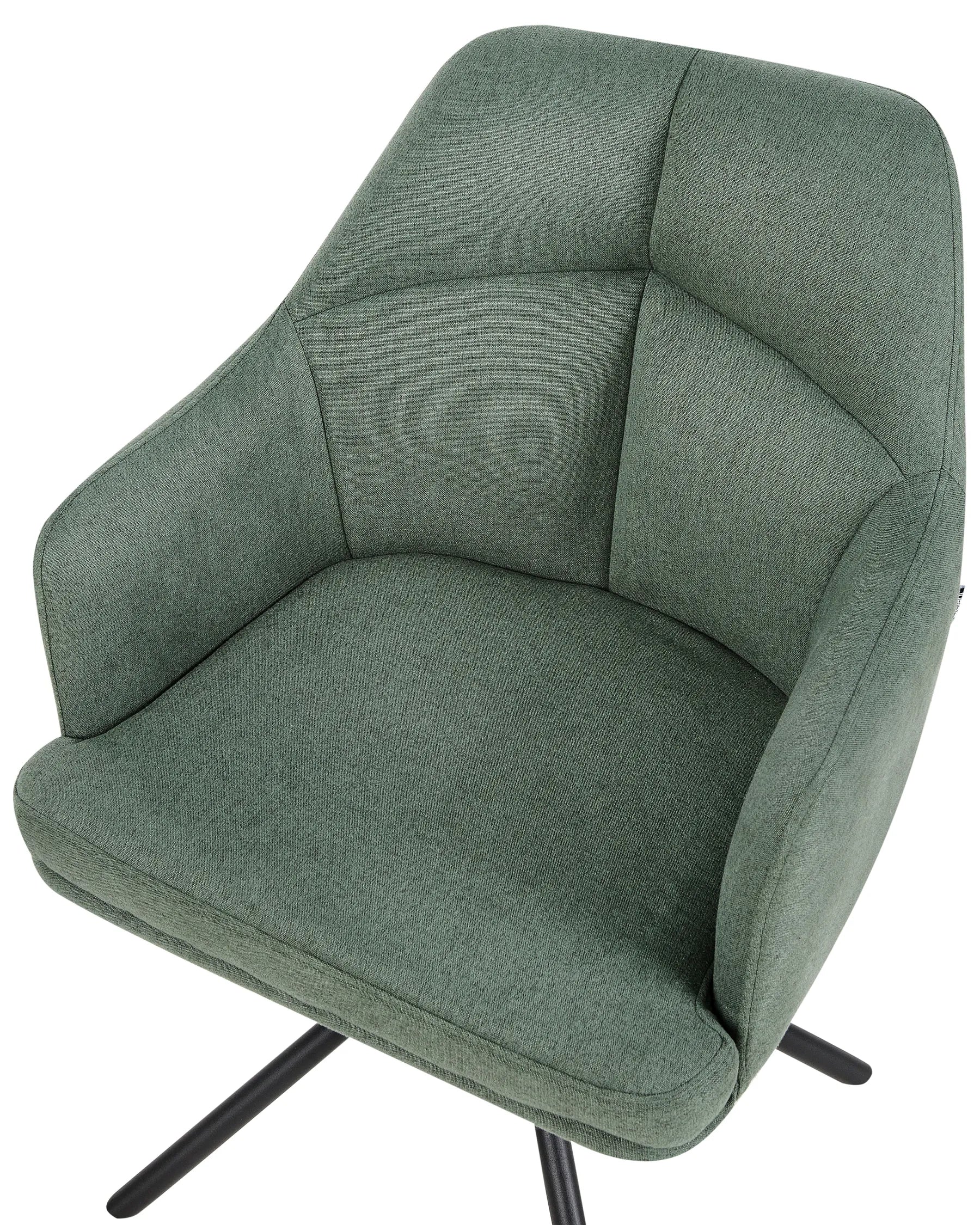 Set of 2 Dining Chairs Swivel MIRA Fabric Green