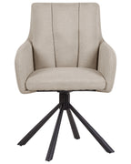 Set of 2 Dining Chairs Swivel SARDOAL Fabric Taupe