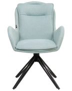 Set of 2 Dining Chairs Swivel AVELAR Fabric Light Blue