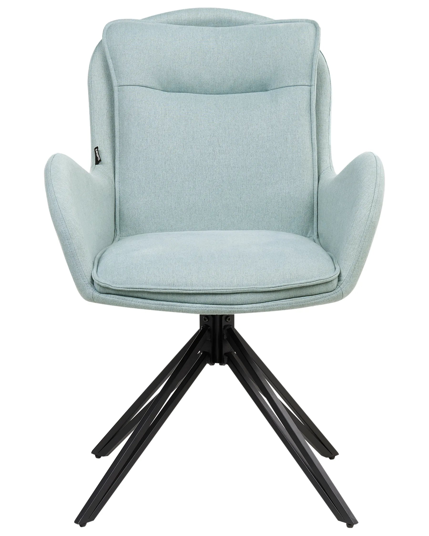 Set of 2 Dining Chairs Swivel AVELAR Fabric Light Blue