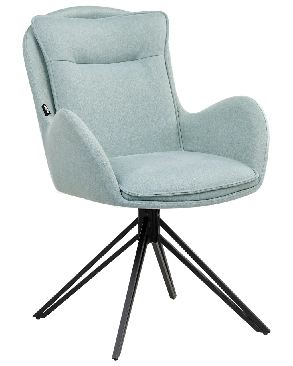 Set of 2 Dining Chairs Swivel AVELAR Fabric Light Blue